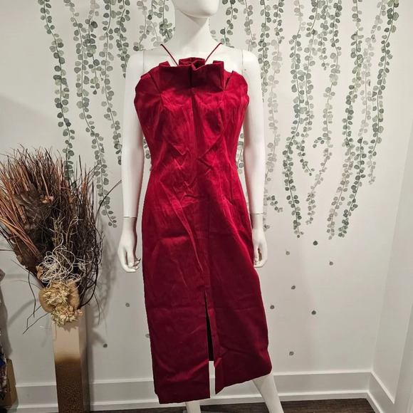 C/MEO Collective Red Only You Midi Dress Size L - Picture 3 of 13